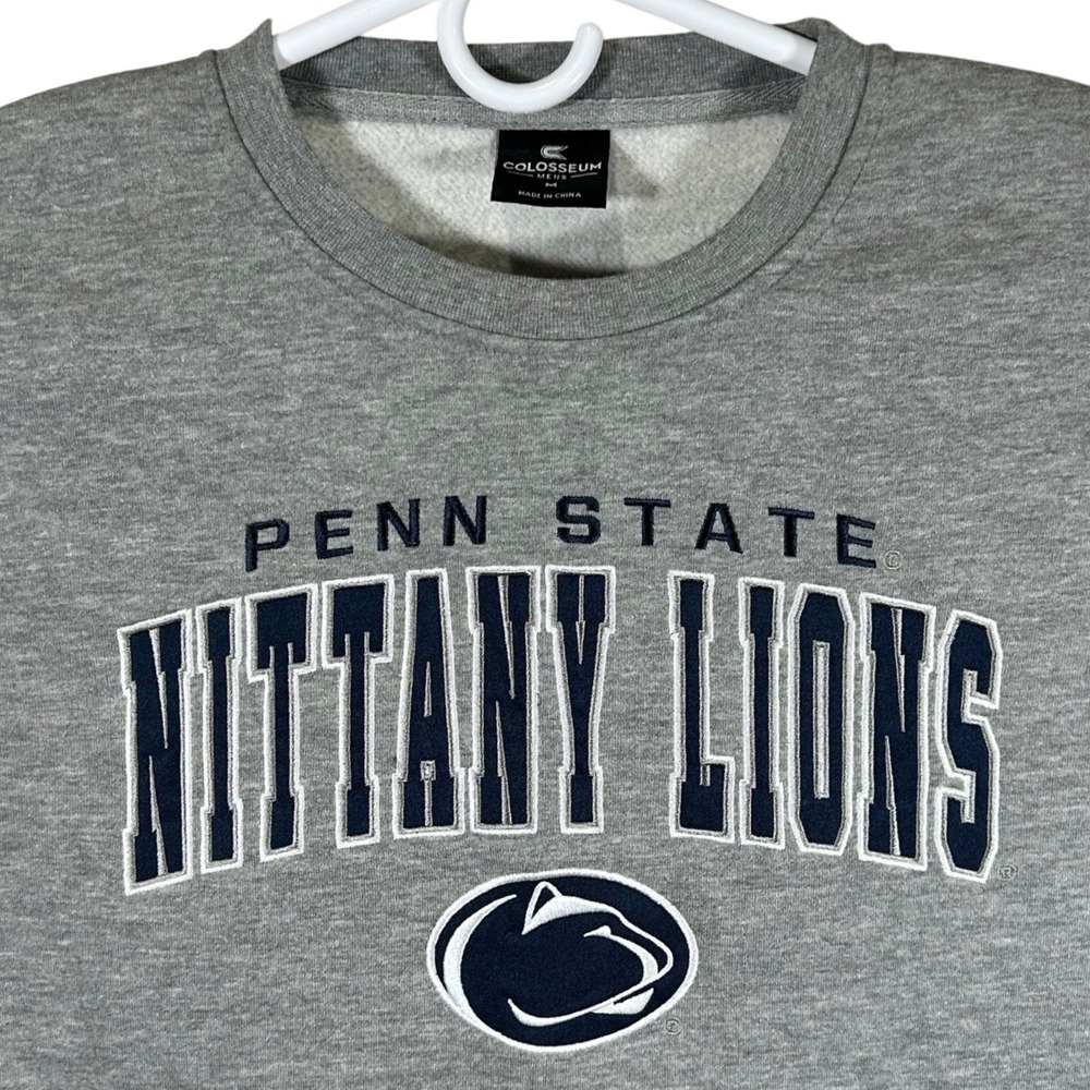 Colosseum Penn State Nittany Lions Mens Gray Crewneck Sweatshirt Medium PSU Logo
